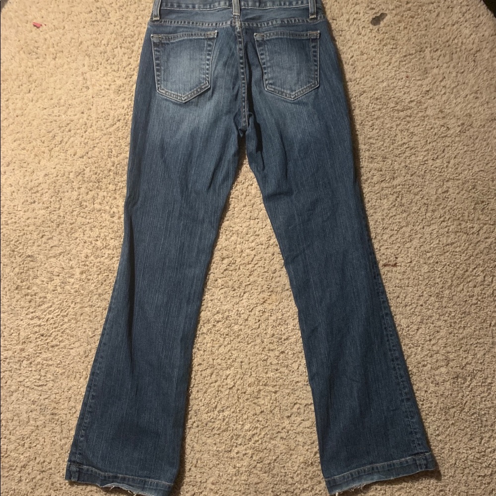 low rise flared jeans
